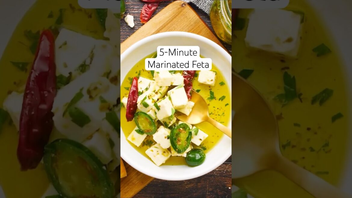 5-Minute Marinated Feta – the easiest appetizer you’ll ever make! #appetizer #shorts