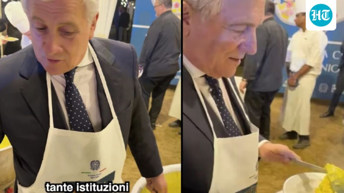 Watch: Italian Foreign Minister Antonio Tajani serves Risotto at gathering in New Delhi