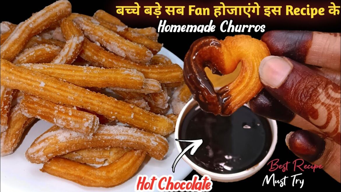 How to make churros | Easy churros recipe | Churros recipe with hot chocolates | Teatime Snacks