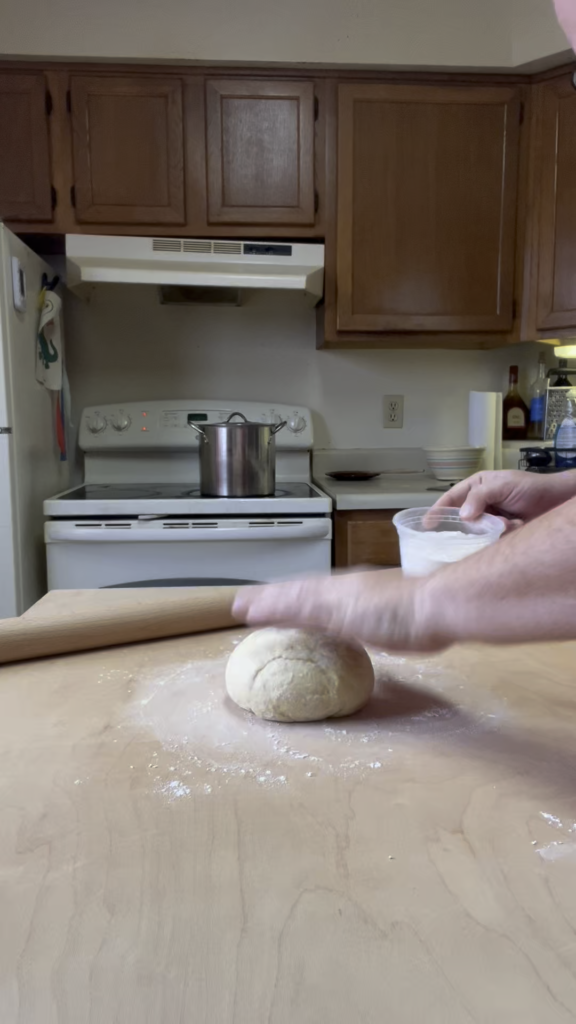 Rolling out sfoglia for Caombasa