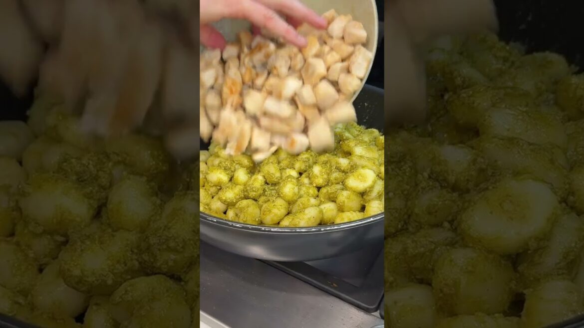 5 Ingredient - High Protein Chicken Pesto Gnocchi