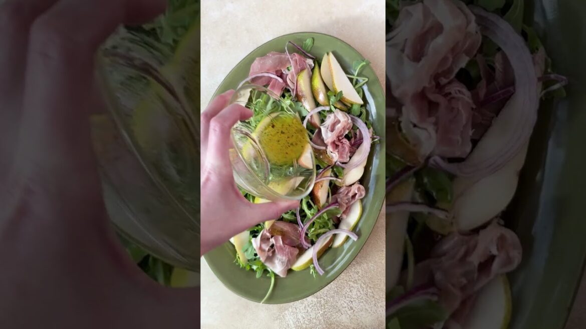 Arugula Salad with Prosciutto, Pears & Pine Nuts