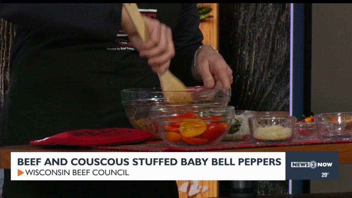 Making Beef and Couscous Stuffed Baby Bell Peppers