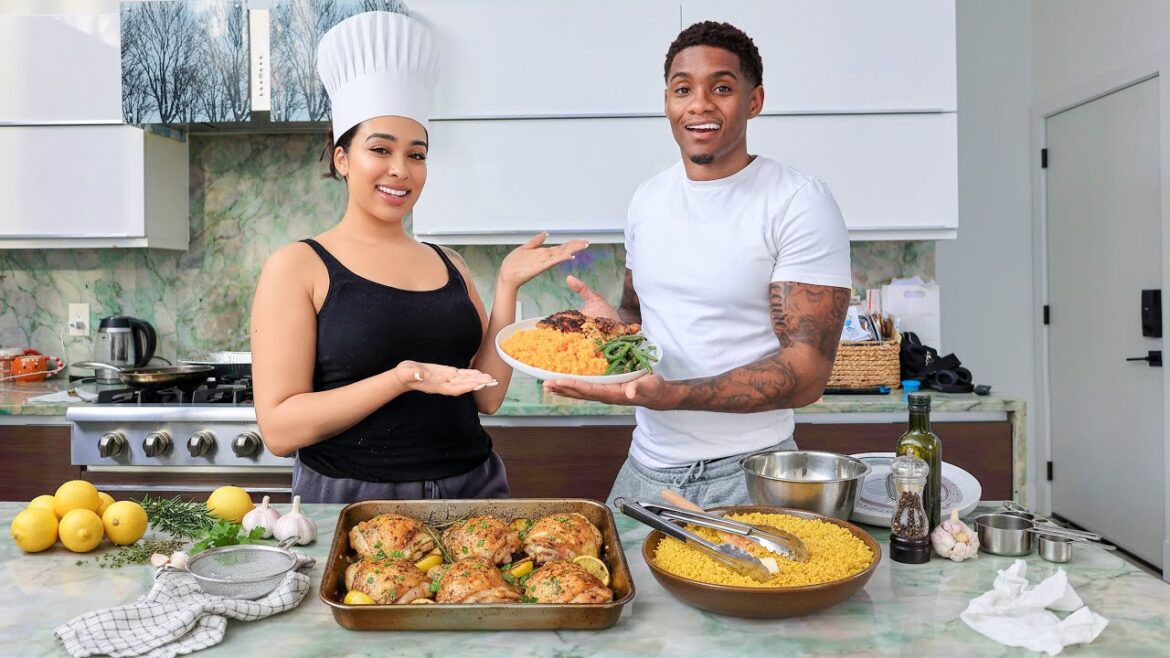 COOKING WITH THE ROBERTS FAMILY! *BAKED LEMON HERB CHICKEN & HOMEMADE YELLOW RICE* |Vlogmas Day 10