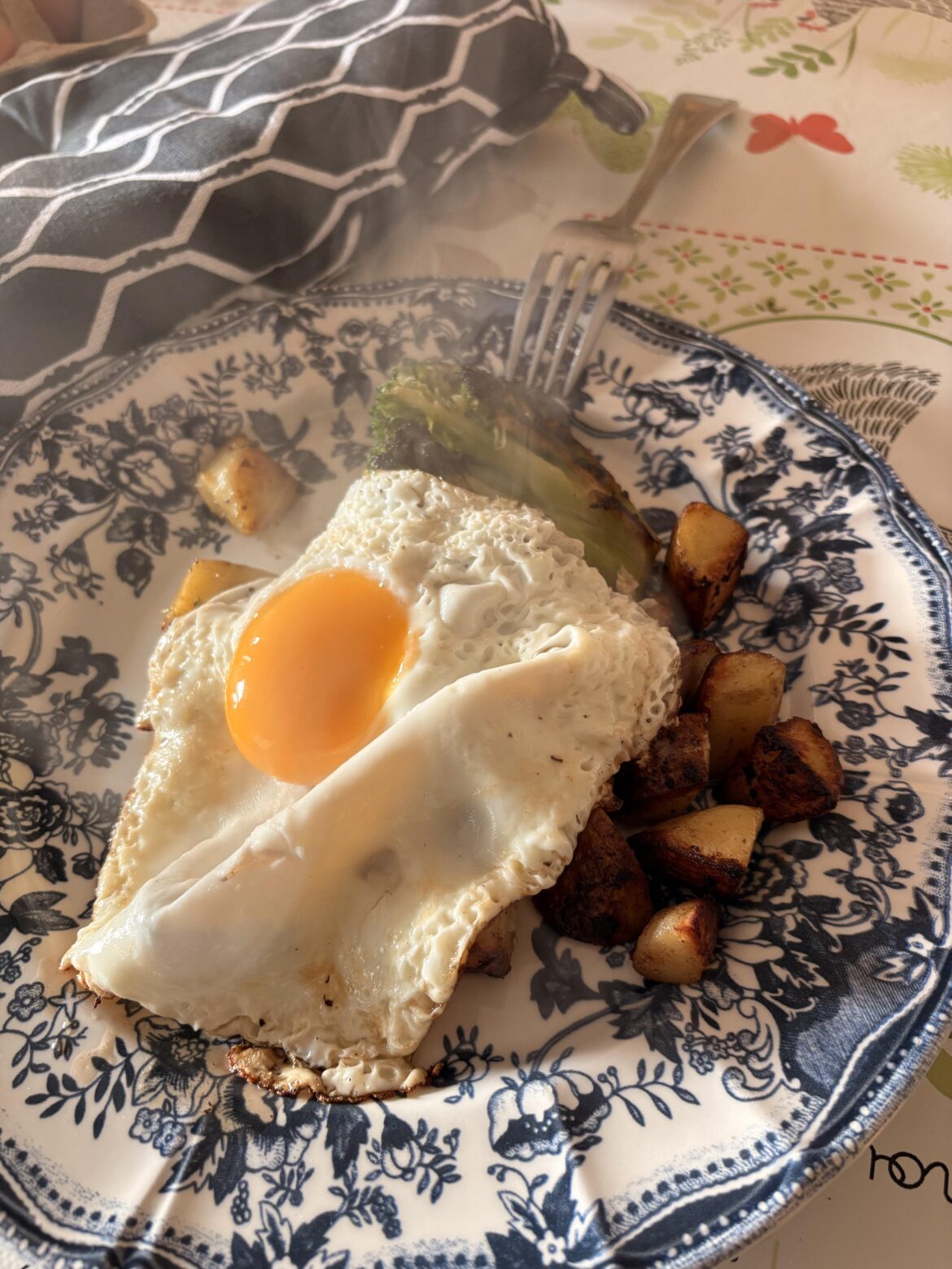 I used to not like sunny side up eggs, but I’ve come to enjoy them.