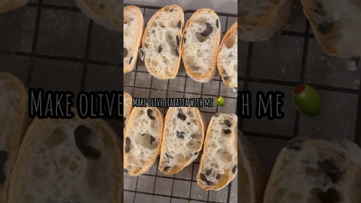 Make super simple olive ciabatta with me! Just mix everything in a bowl and let it rest overnight!