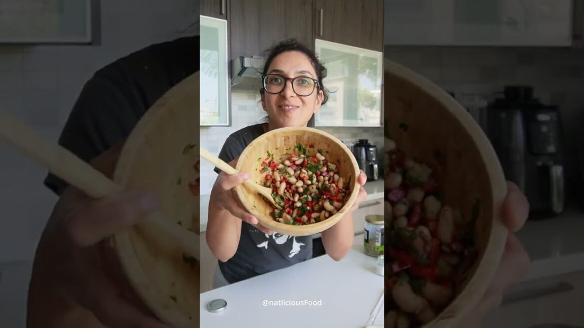 Pomegranate molasses bean salad | NatliciousFood #saladrecipes #salad