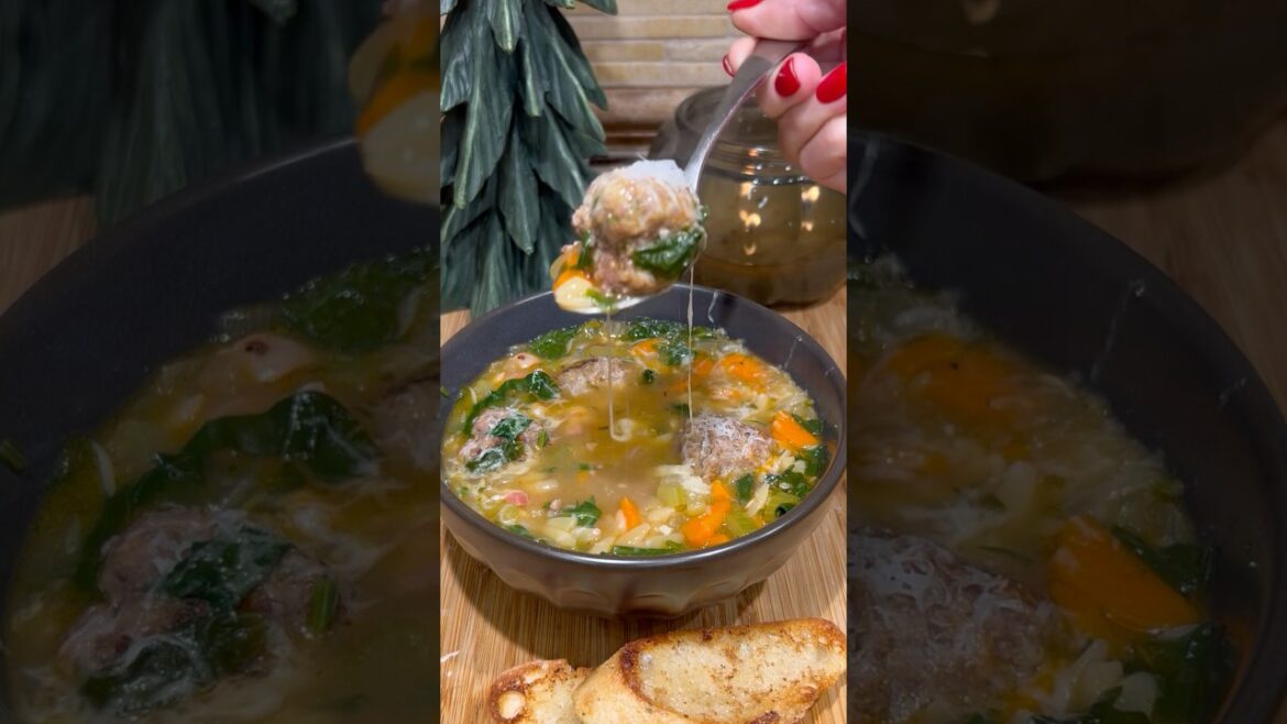ITALIAN WEDDING SOUP #soup #soupseason #souprecipe #delicious #foryou #recipe #meatballs #italian