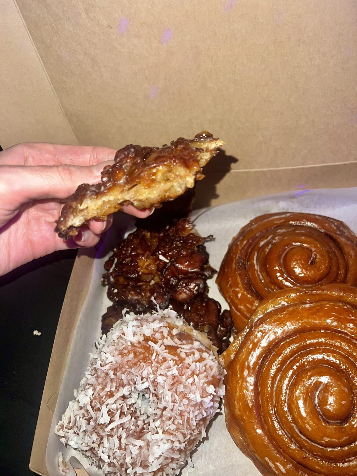Apple Fritter, Coconut, & Cinnamon Rolls @ The Donuttery (Huntington Beach)