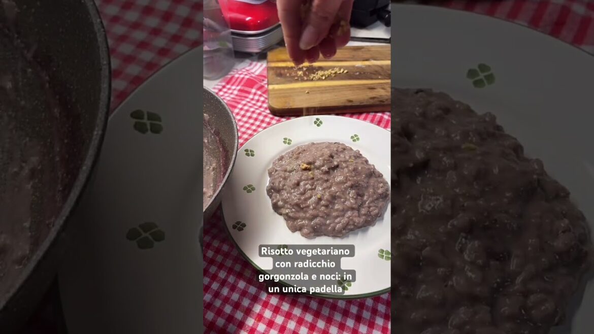 Tutto in un unica padella: risotto vegetariano con radicchio gorgonzola e noci #food #vegetarian