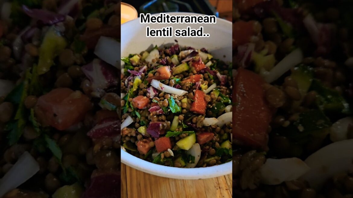 Mediterranean lentil salad.. I'll post the main video later today! #salad #lentilrecipe