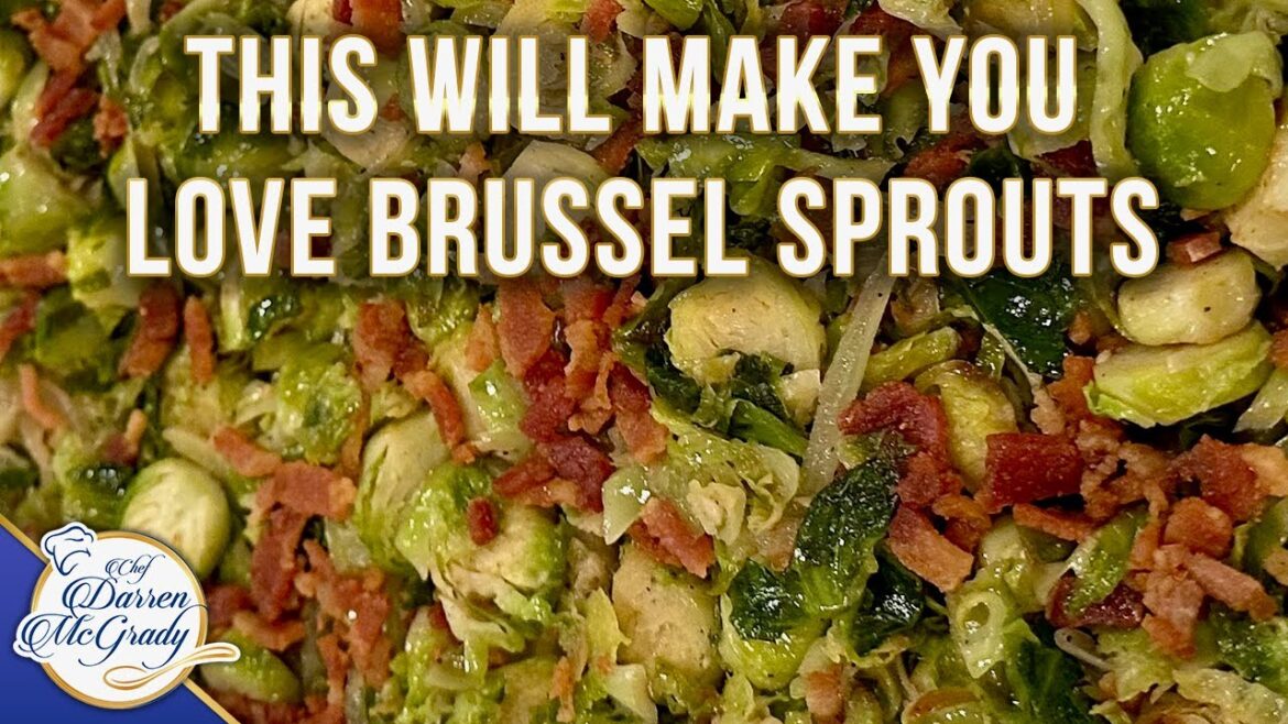 Shredded Brussel Sprouts with Bacon and Onion