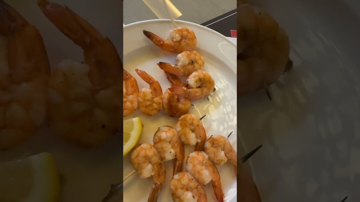 Spiedini di Gamberetti alla piastra - Grilled Shrimp skewers #food #italy #genoa