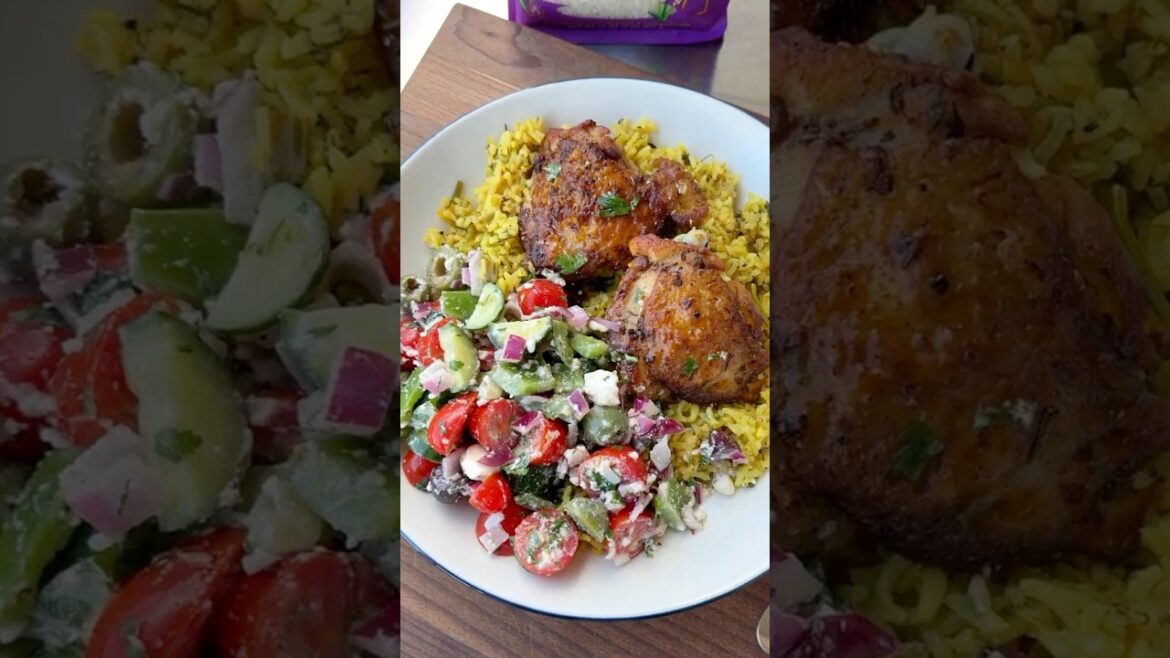 HEALTHY One-Pot Mediterranean Chicken and Rice with Chopped Salad HEALTHY One-Pot Mediterranean Chicken and Rice with Chopped Salad