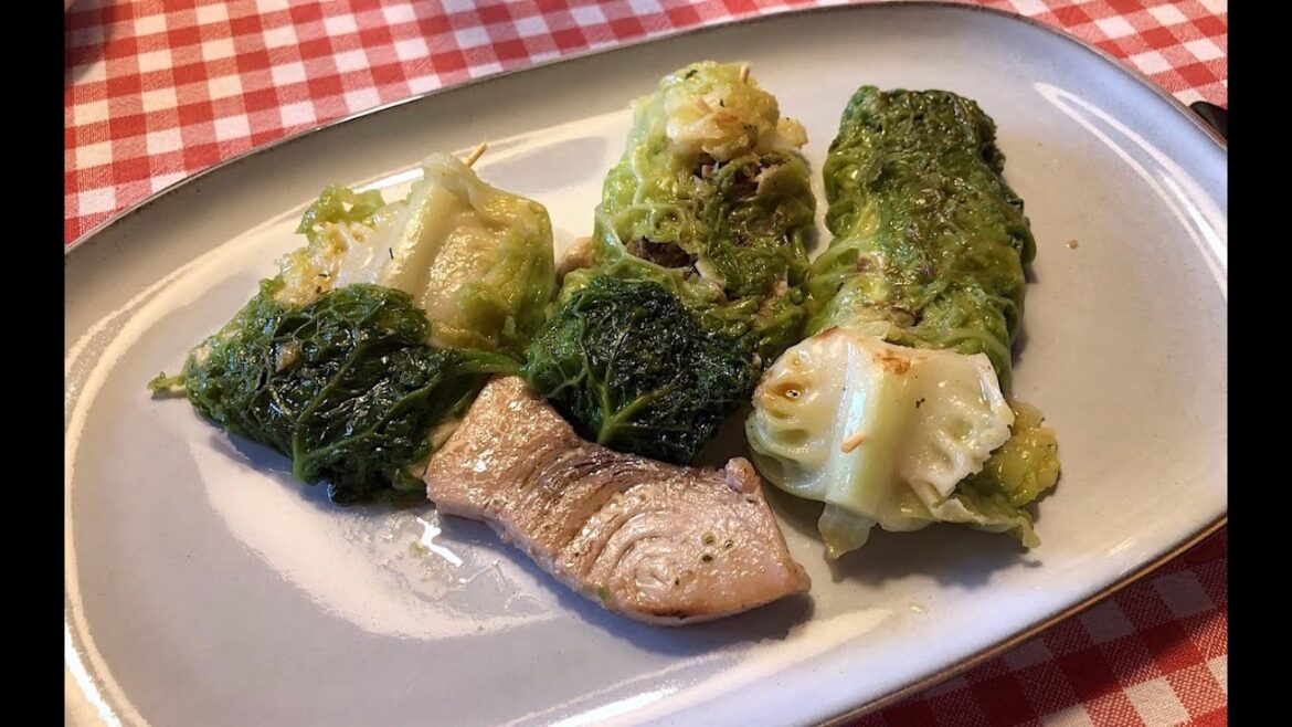 Involtini di verza con pesce spada