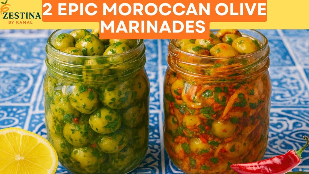 Morocco’s BEST Snack-2 Authentic Olives Marinades!@ZESTINA-Kamal #food #cooking #recipe #trending