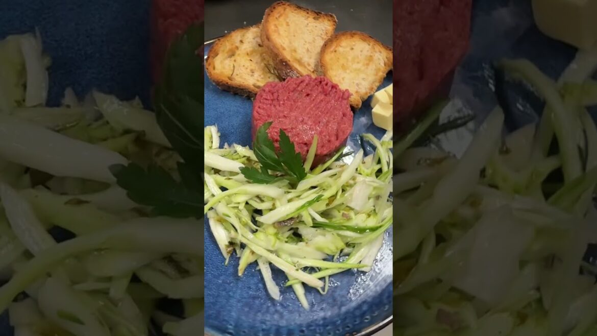Tartare di manzo con insalata di puntarelle #viral #recipe #bellinzona #cucinafacile #food