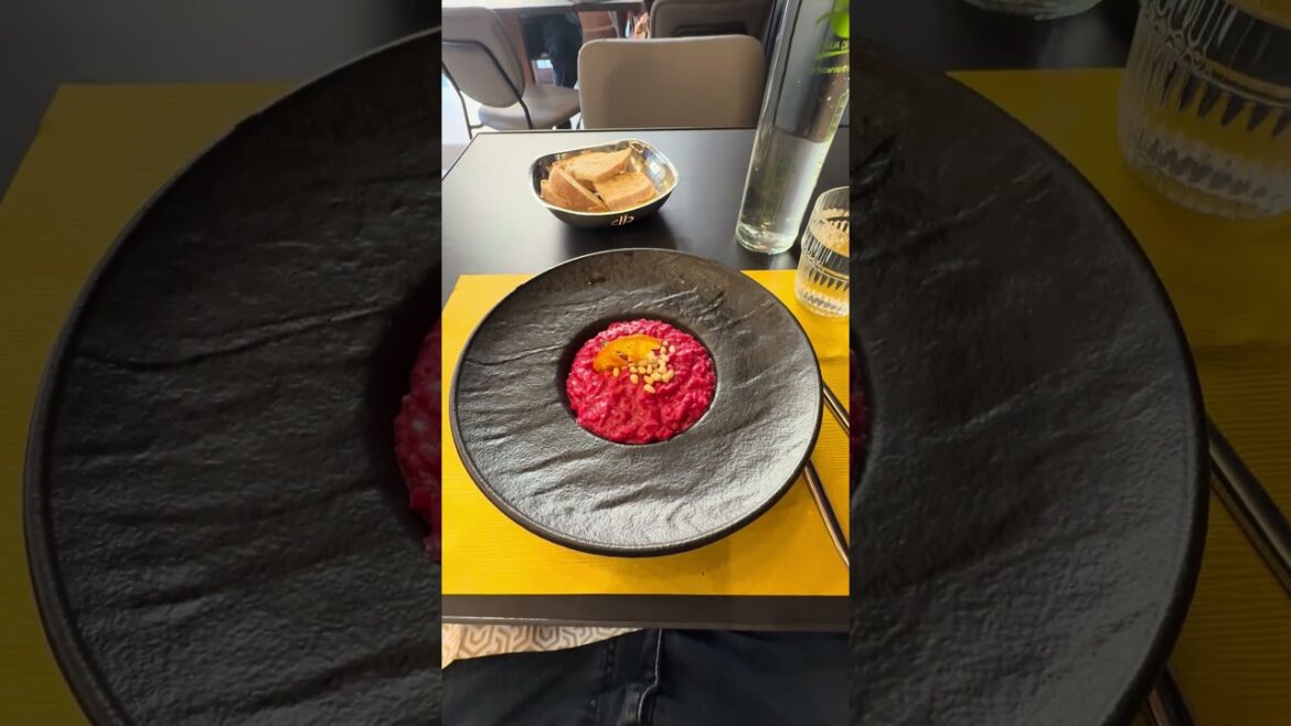 Delicious Beet Root Risotto in Florence! #firenze #italy #food #foodvlog #travel #gastronomia