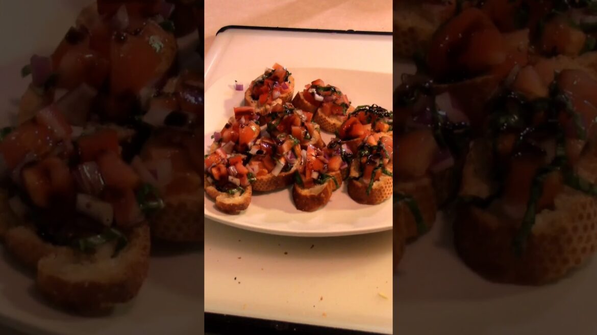 how to make tomato basil toast #bruschetta #shorts