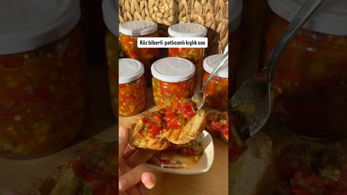 Köz biberli patlıcanlı kışlık sos