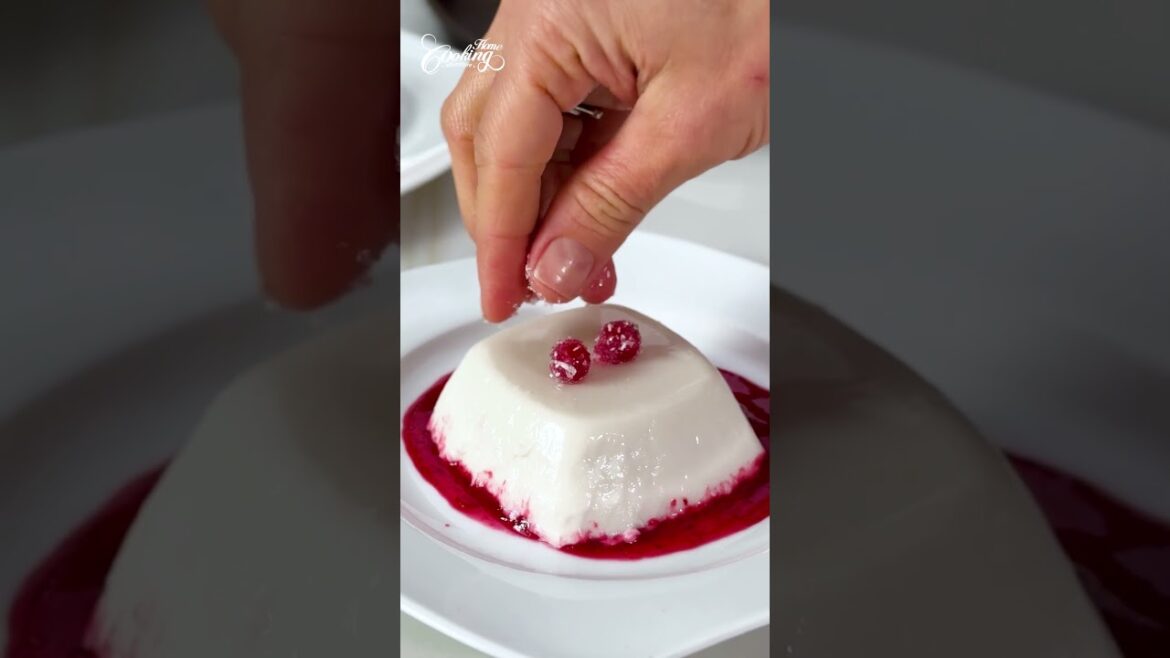 Berry panna cotta that's way too easy to make #recipe #dessert #shorts