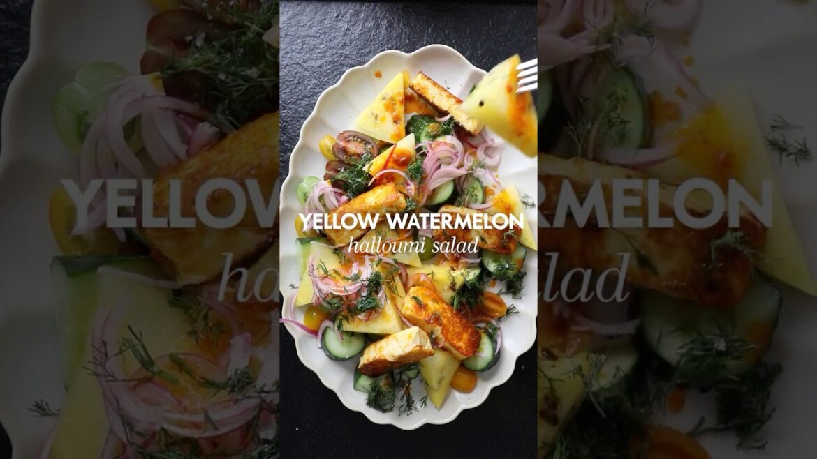 Yellow watermelon-and-grilled halloumi salad Recipe | Woolworths TASTE Yellow watermelon-and-grilled halloumi salad Recipe | Woolworths TASTE