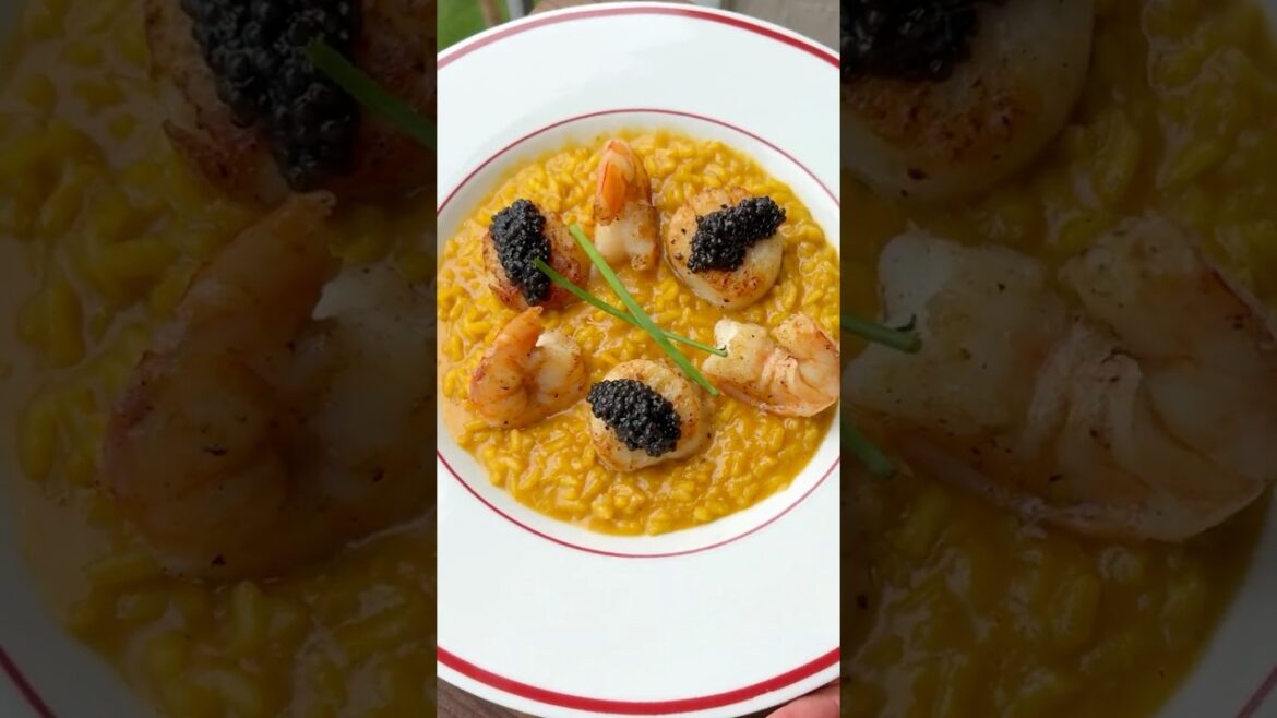DELICIOUS Seafood Risotto with Caviar DELICIOUS Seafood Risotto with Caviar