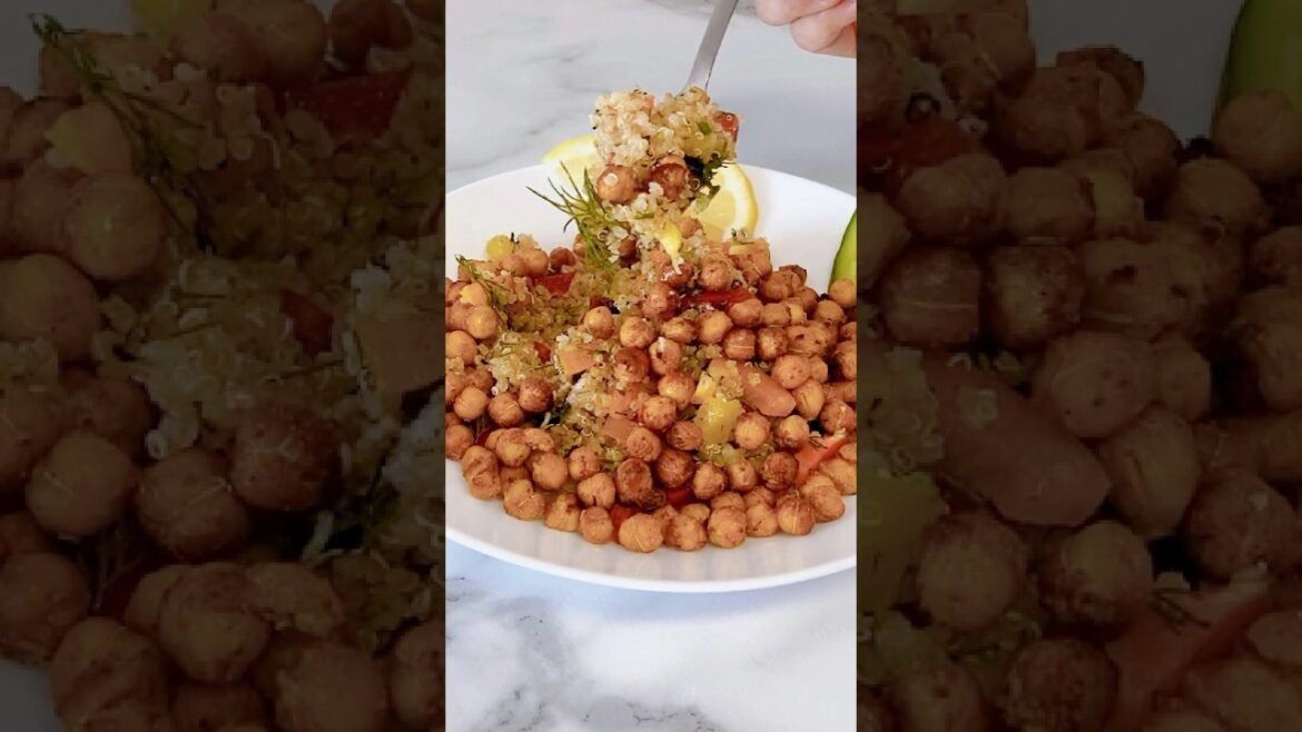Airfried Chickpea Quinoa Salad #glutenfree #quinoa #viral  #shorts