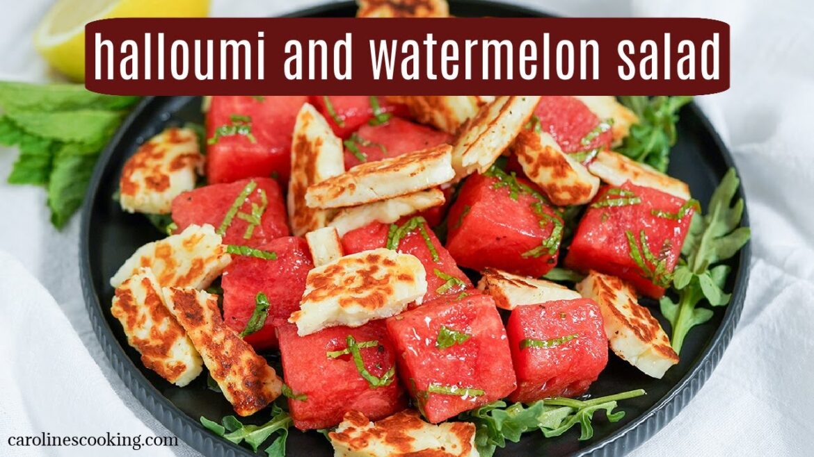 Halloumi and watermelon salad