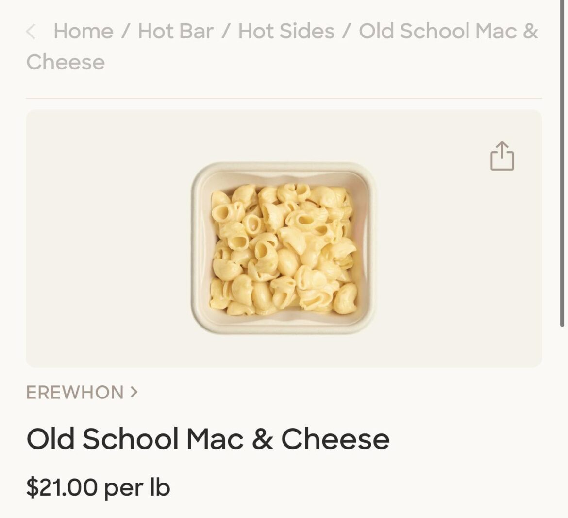 Erewhon Mac & Cheese $21/lb