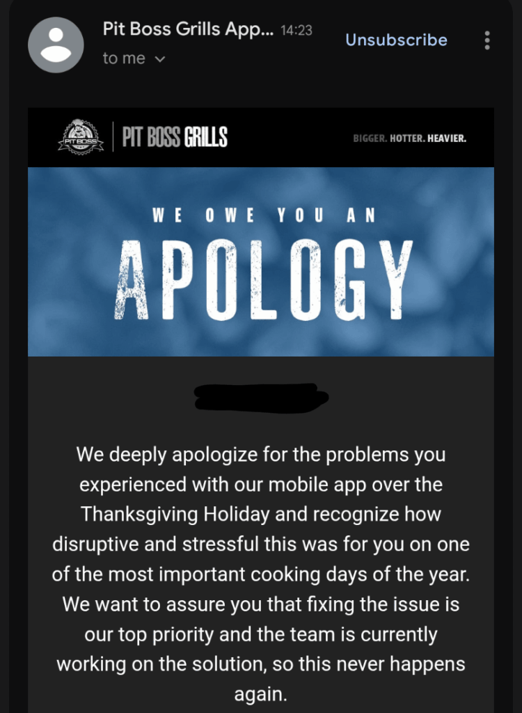 Pit Boss Owners check your emails