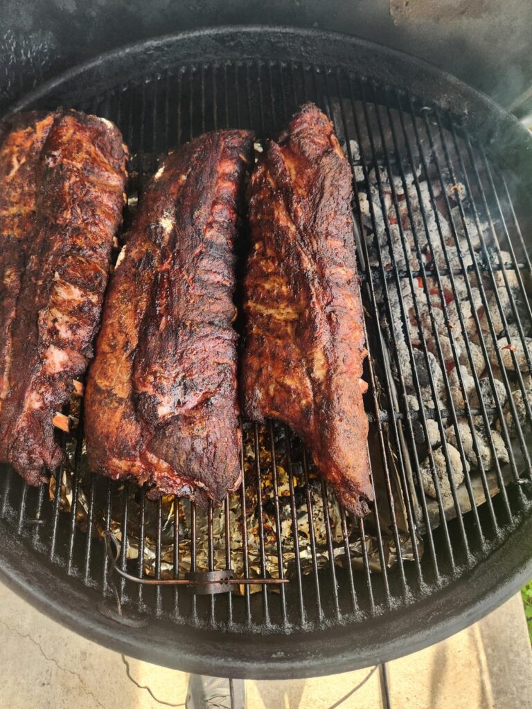 Baby backs on weber kettle