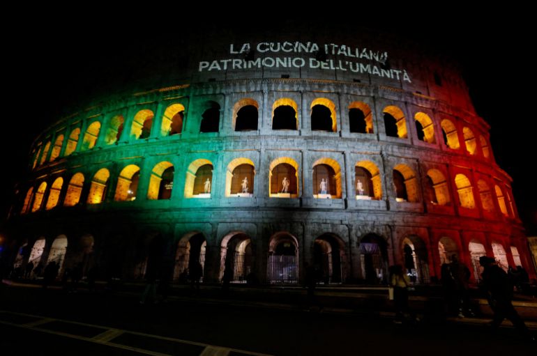 The Colosseum is illuminated during a special light installation