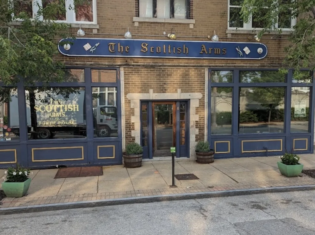 The front door of The Scottish Arms restaurant in St. Louis, Missouri