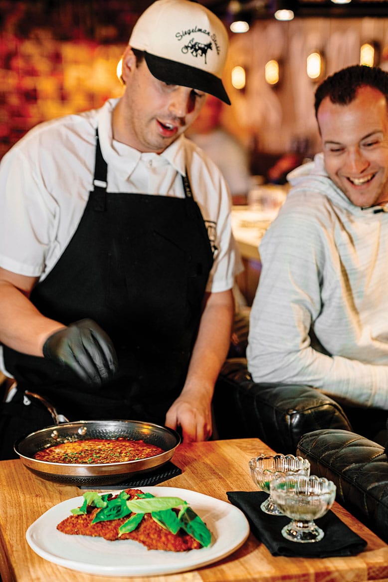The tableside chicken parm at Bar Mutz in Westwood, New Jersey