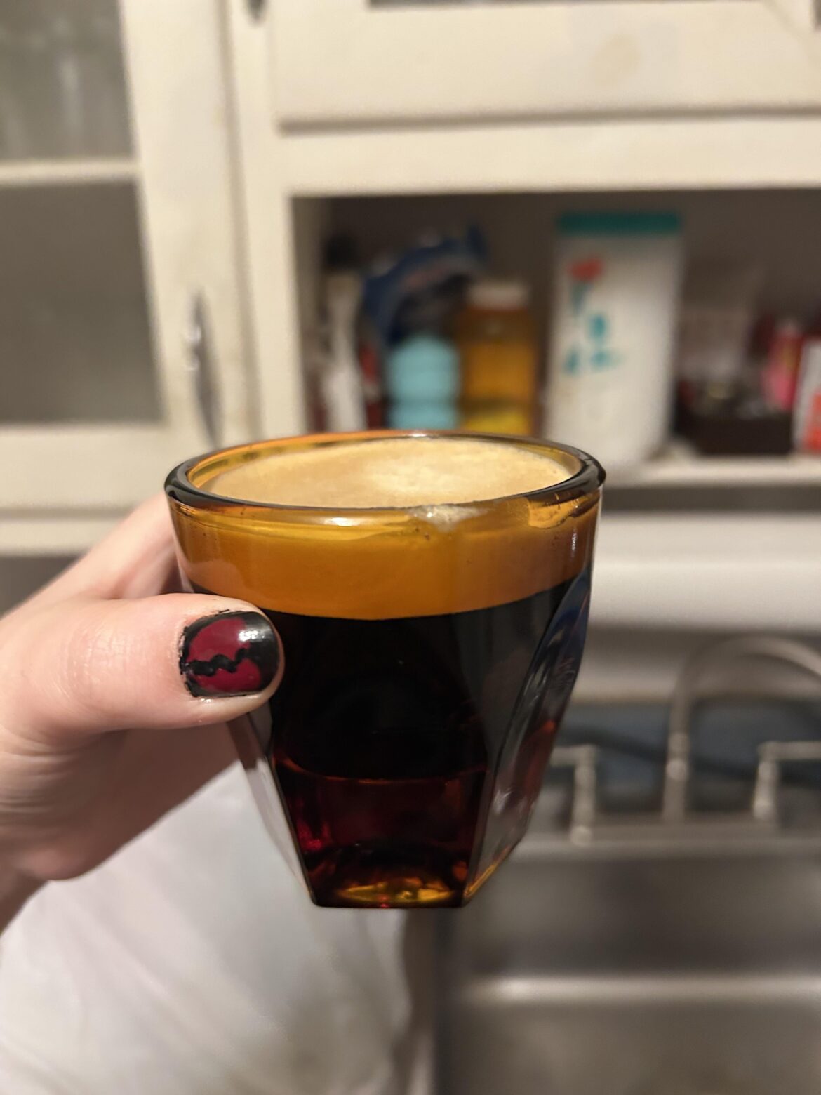 My first shot with A LOT of crema