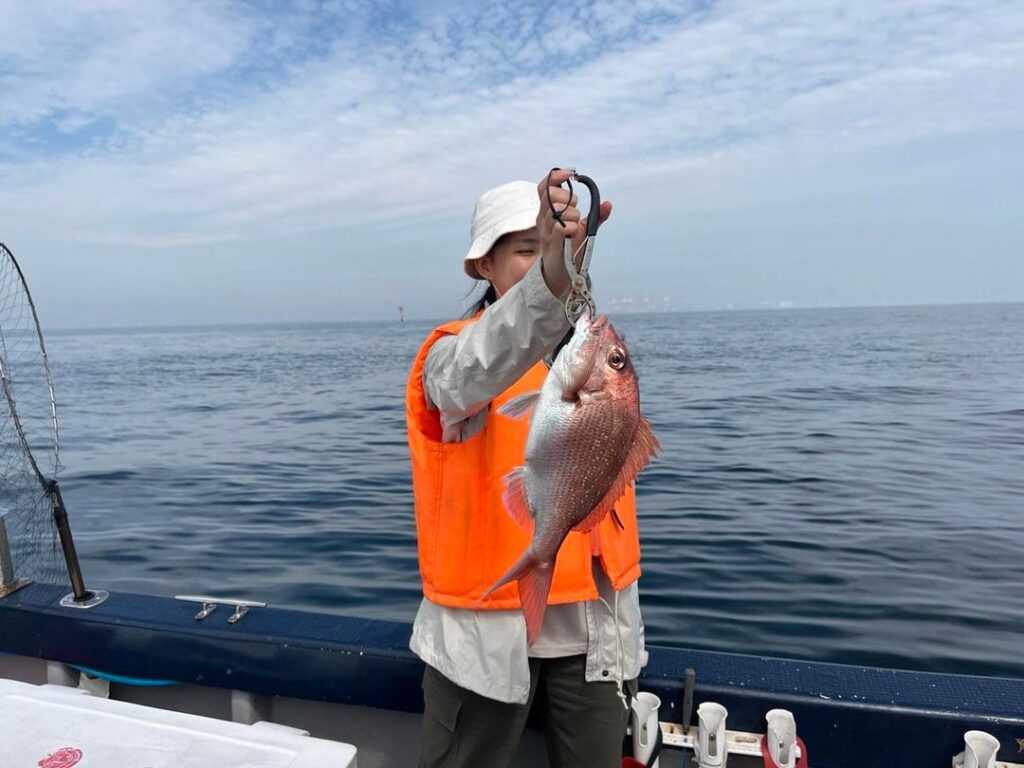 We caught Sea Bream in Tokyo bay and made sashimi