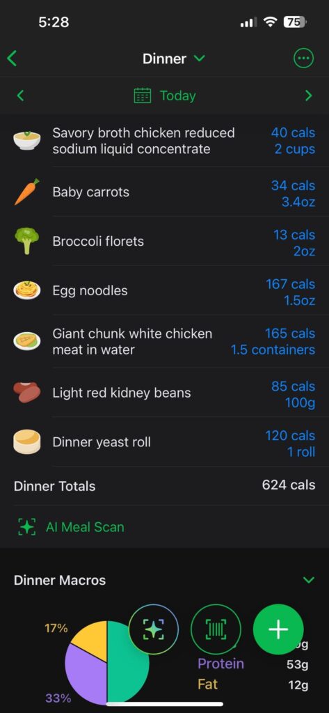 Chicken soup for dinner