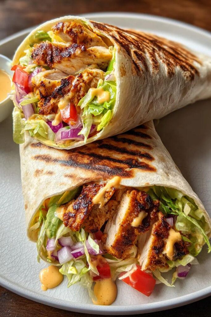 Chicken shawarma with chili garlic sauce