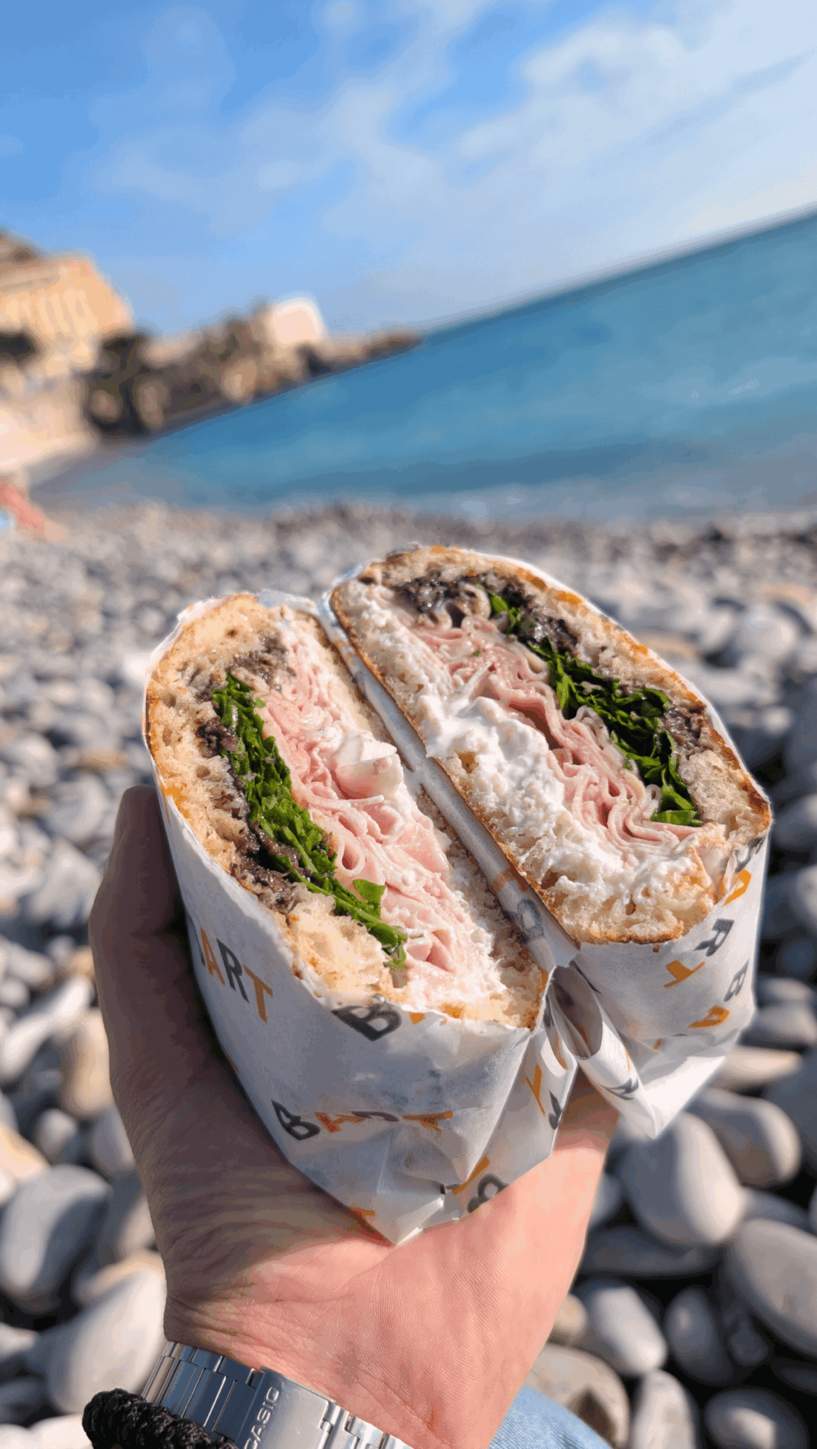 [I ate] Bart struffle sandwich in Nice, France.