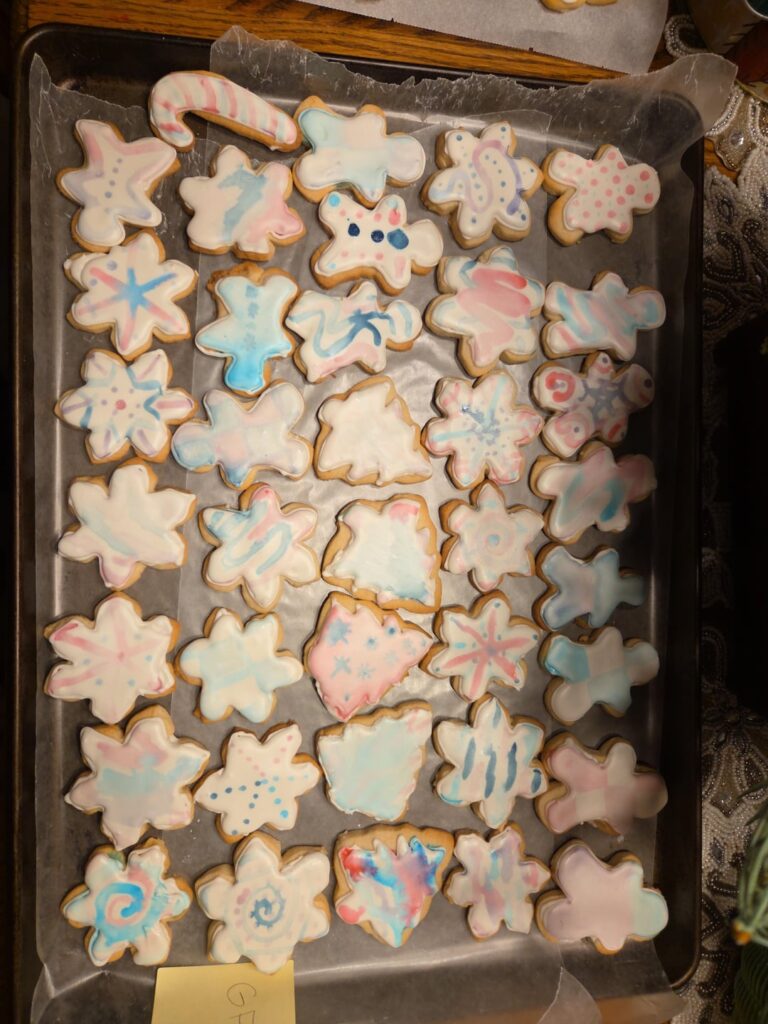First time making/painting watercolor cookies!