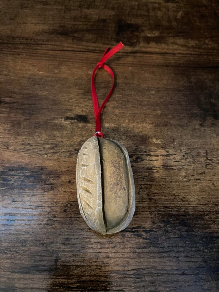 Little sourdough ornament I carved for a friend of mine. Hope it’s okay to share this here!