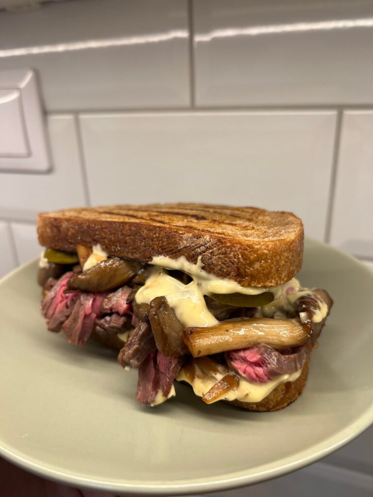 Steak and mushroom sandwiches