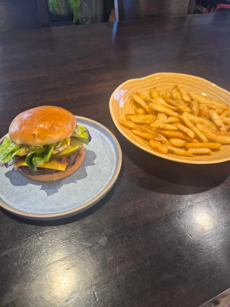 Burgers and chips for one