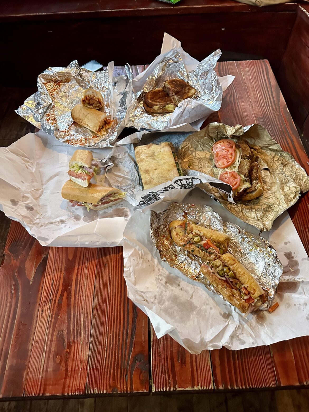 Happy National Sandwich Day, the holiest day of the year. This year we opened presents on Sandwich Day Eve. This is the bounty from our Sunday sandwich crawl.