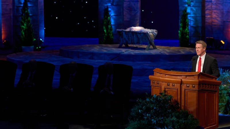 Young Men General President Timothy L. Farnes speaks during a broadcast of the First Presidency's Christmas Devotional on Sunday, Dec. 7, 2025.