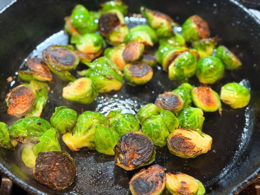 Skillet-Roasted Brussels Sprouts by Annie Petito from Cook’s Illustrated, Sept./Oct. 2017.