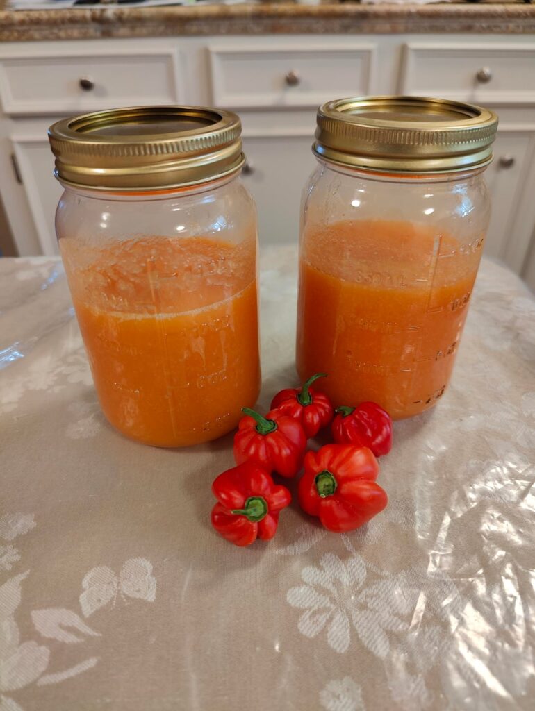 My first time making a sauce and i used my indoor grown habaneros + pineapple