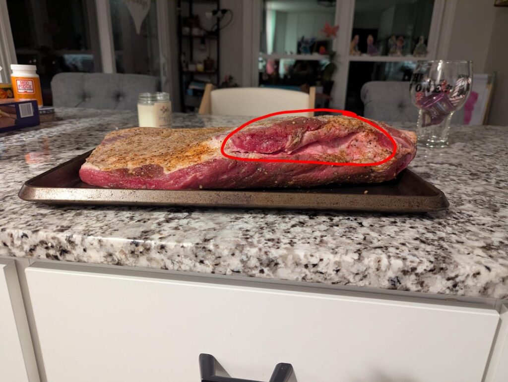 Trimming brisket