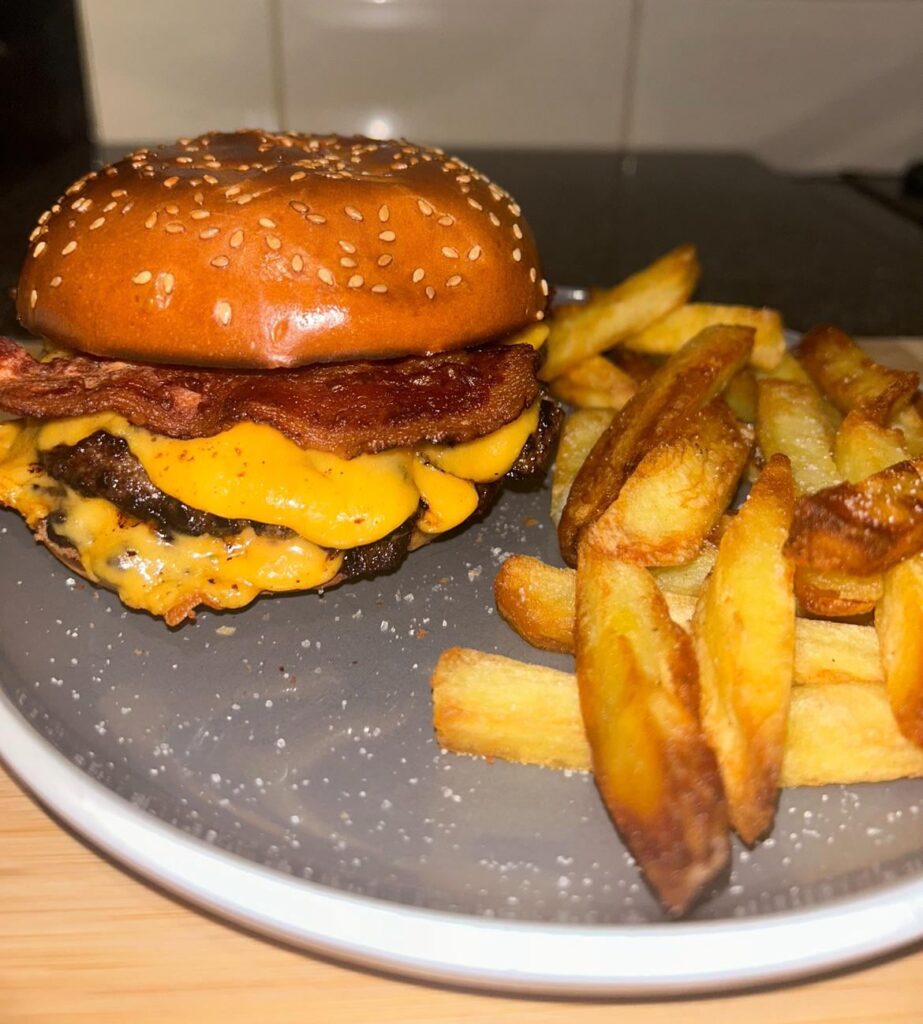 Double cheese with bacon